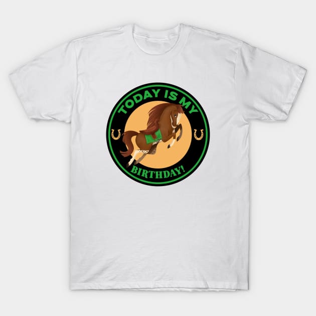 Today Is My Birthday Horse T-Shirt by Mountain Morning Graphics